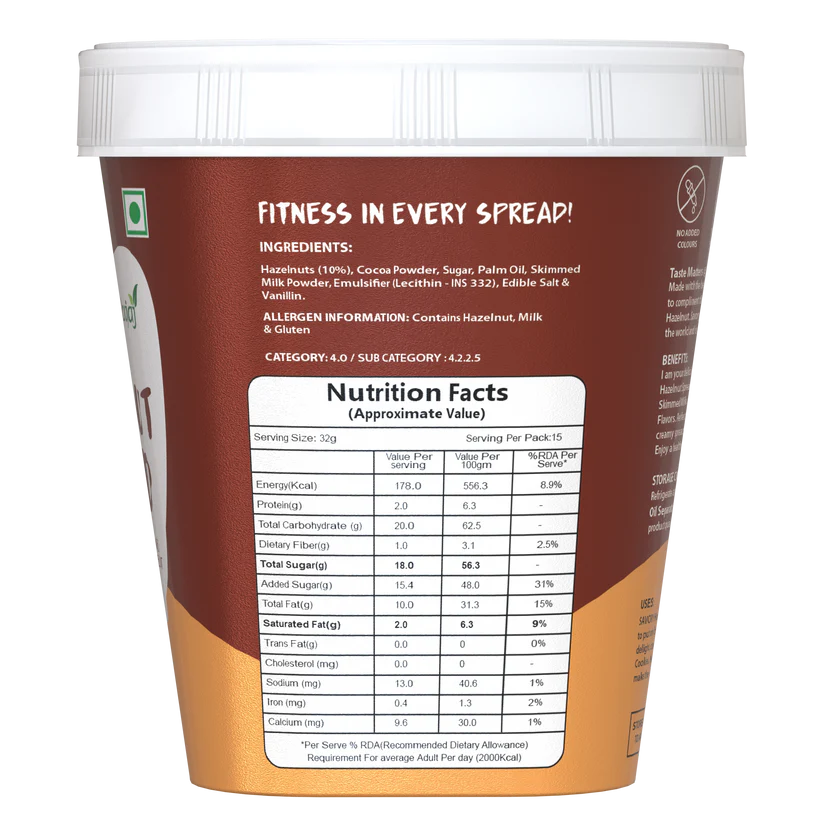 Savory Chocolate Hazelnut Spread (500g)
