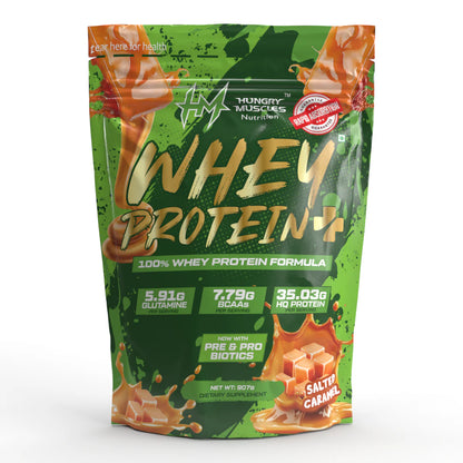 Hungry Muscles | Whey Protein+ Protein Powder | 35.03g Protein, 7.79g Bcaa's, 5.91g Glutamine  ;