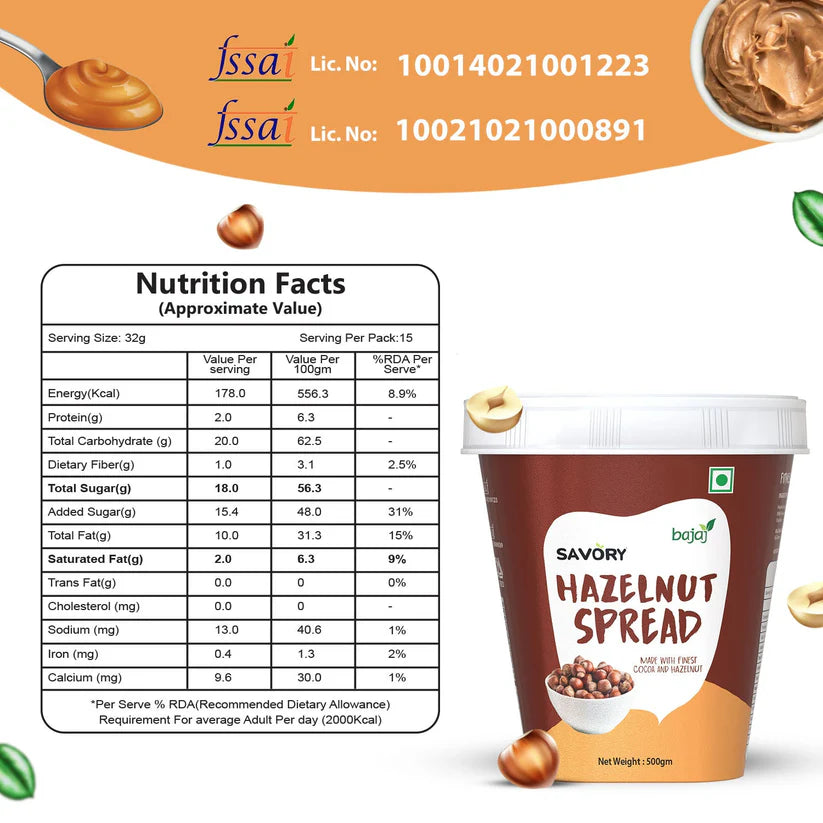 Savory Chocolate Hazelnut Spread (500g)