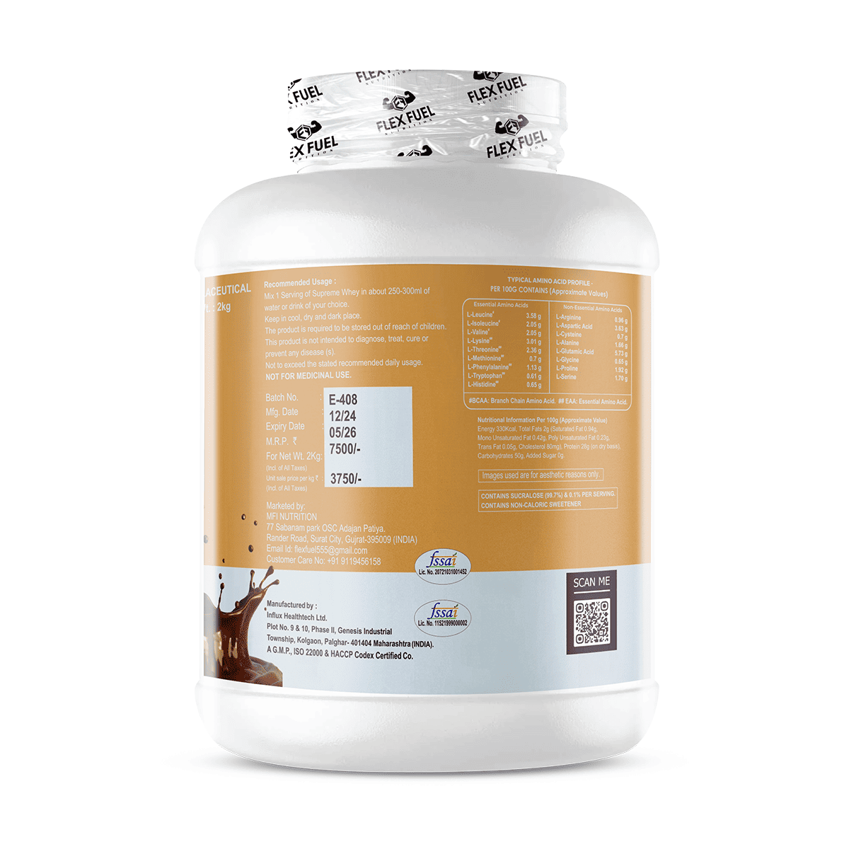 Flex Fuel Ultimate Muscle Combo – Whey Protein + BCAA + Creatine + Shaker