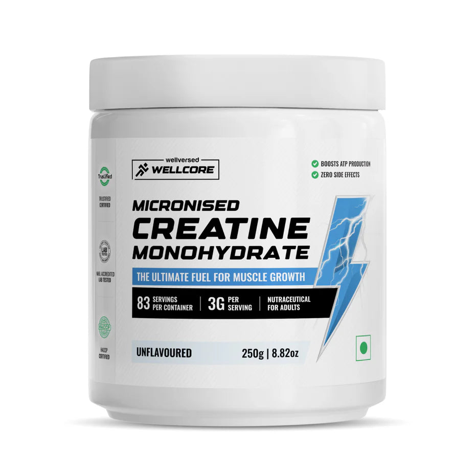 Wellcore - Pure Micronised Creatine Monohydrate Rapid Absorption | Enhanced Muscle Strength & Power | Fast Recovery | Increased Muscle Mass