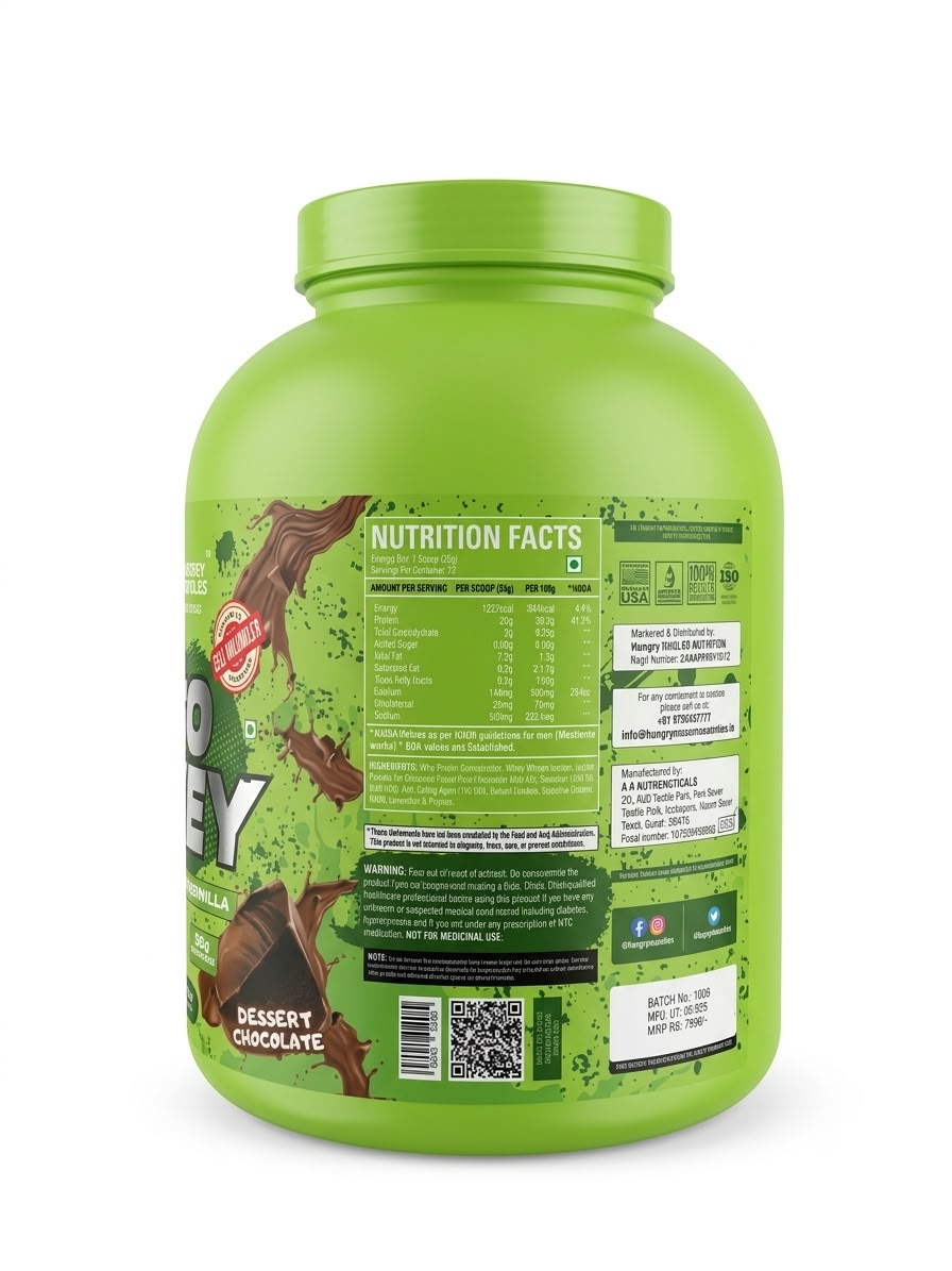 Hungry Muscles Pro Whey Muscle Combo – Whey Protein + BCAA + Creatine + Shaker