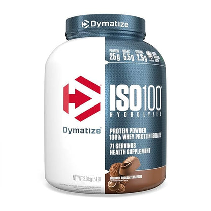 Dymatize Nutrition ISO100 Hydrolyzed Whey Protein Isolate | Fast-Digesting | Muscle Recovery Formula with Amino Acids | Low Sugar & Fat | 5 lbs