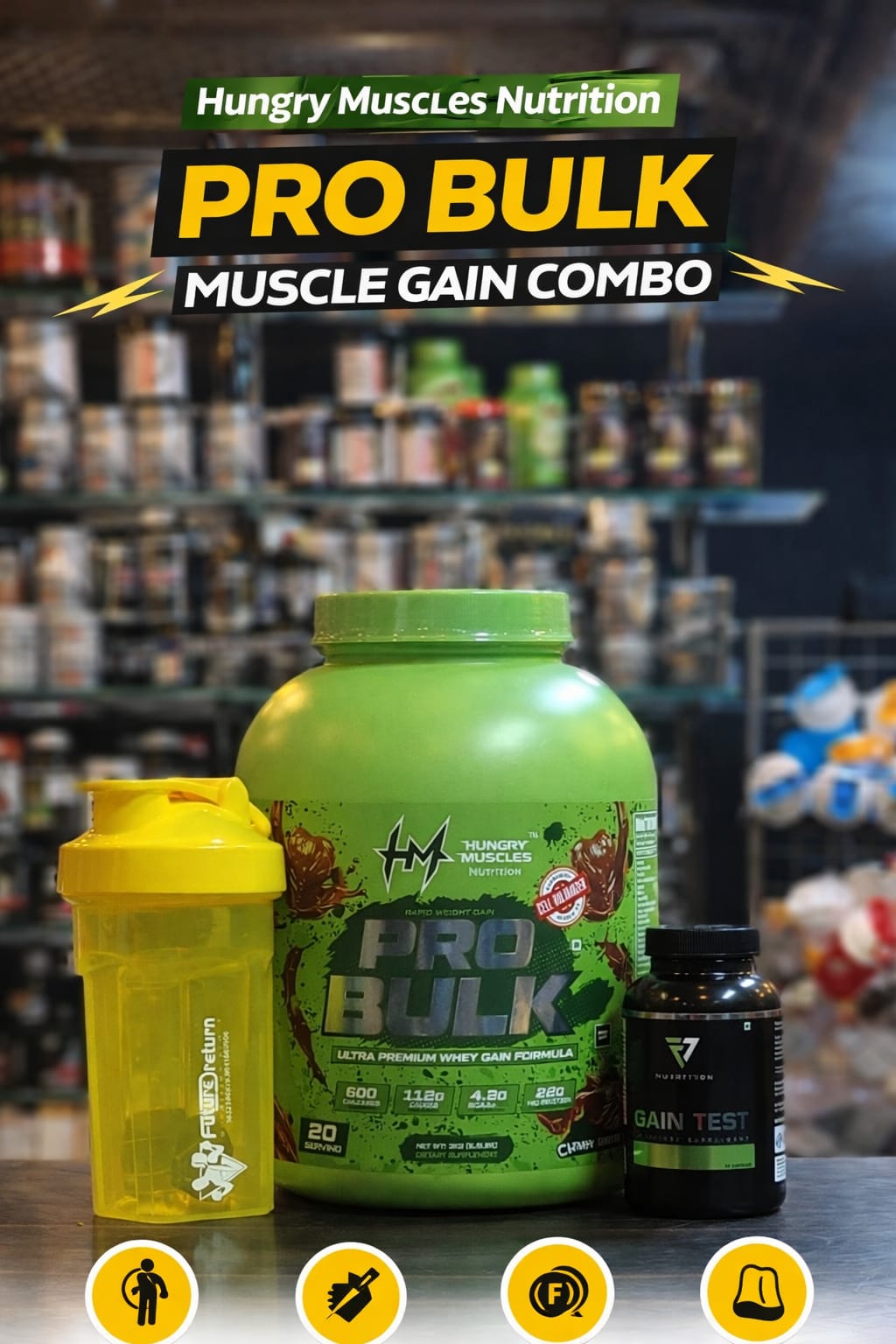 Hungry Muscles Beginner-Weight Gainer Combo Pro
