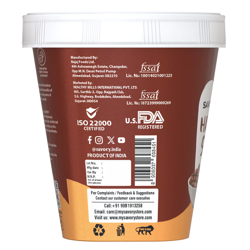 Savory Chocolate Hazelnut Spread (500g)