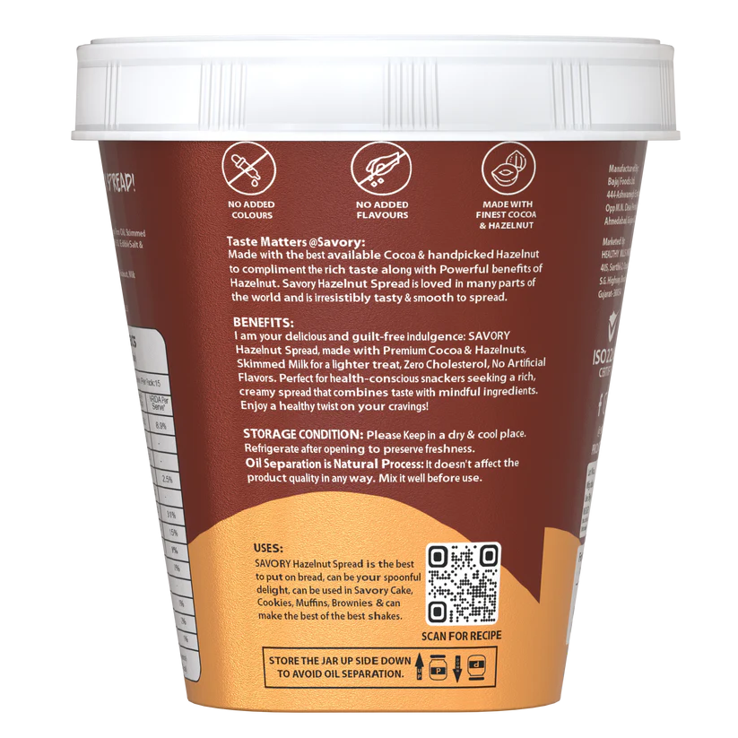 Savory Chocolate Hazelnut Spread (500g)