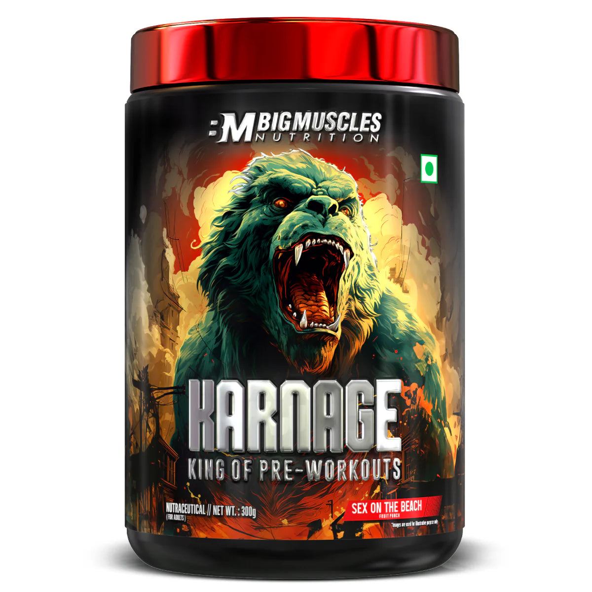 BigMuscle Priworkout Karnage Red 300 Gm