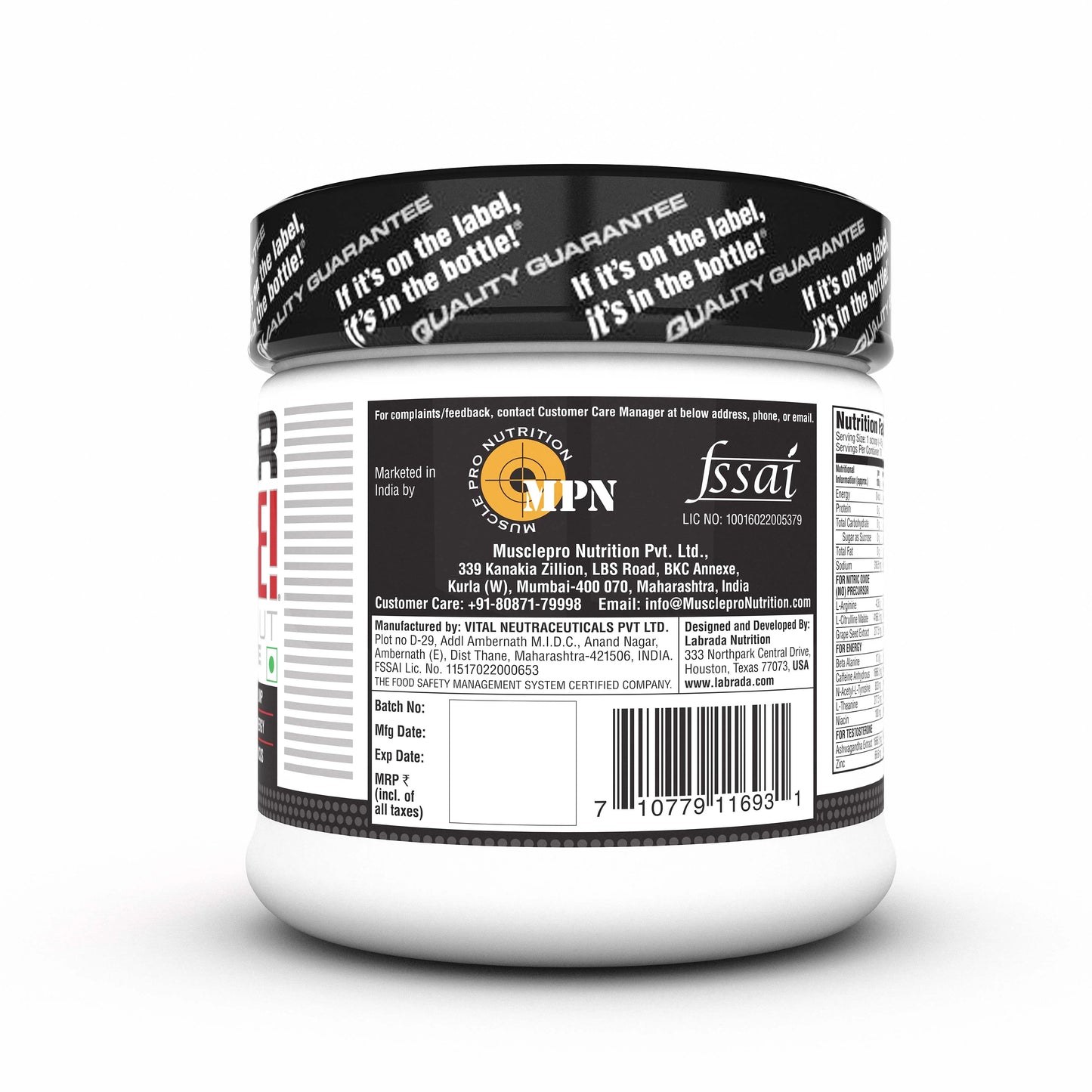 super charge pre-workout concentrate L-Arginine, L-Citrulline Malate, Beta Alanine, Caffeine Anhydrous, Ashwagandha Extract, Zinc