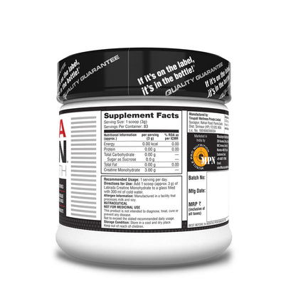 crealean strength creatine powder (Post Workout, Sustain longer workout, Muscle Repair & Recovery, 3g Creatine Monohydrate)