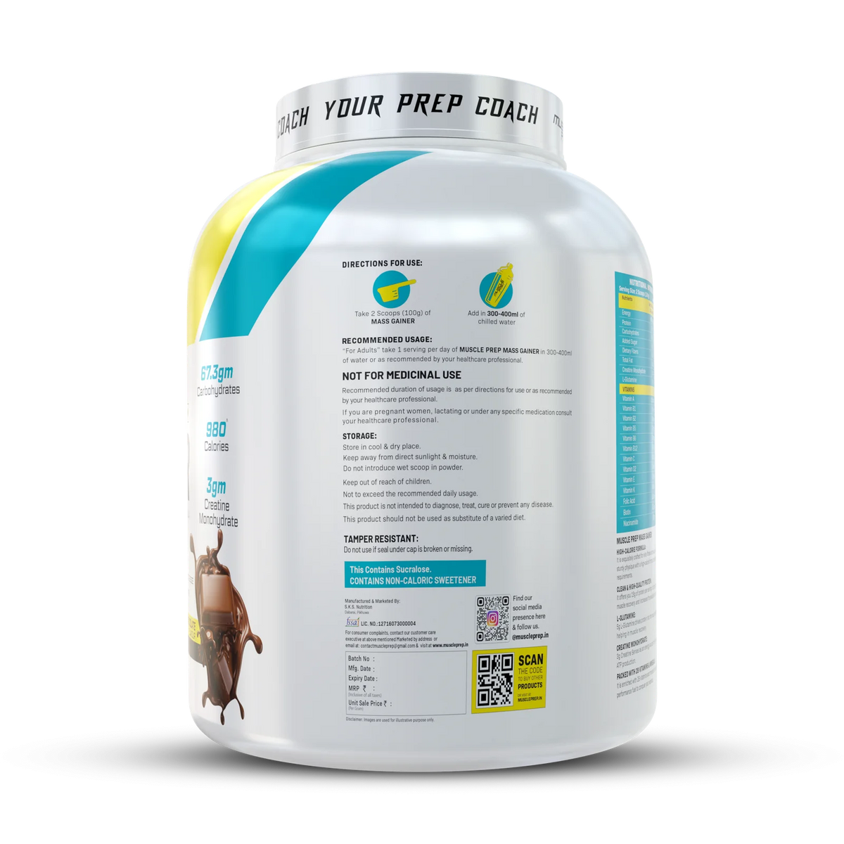 Muscle Prep Mass Gainer 3 Kg
