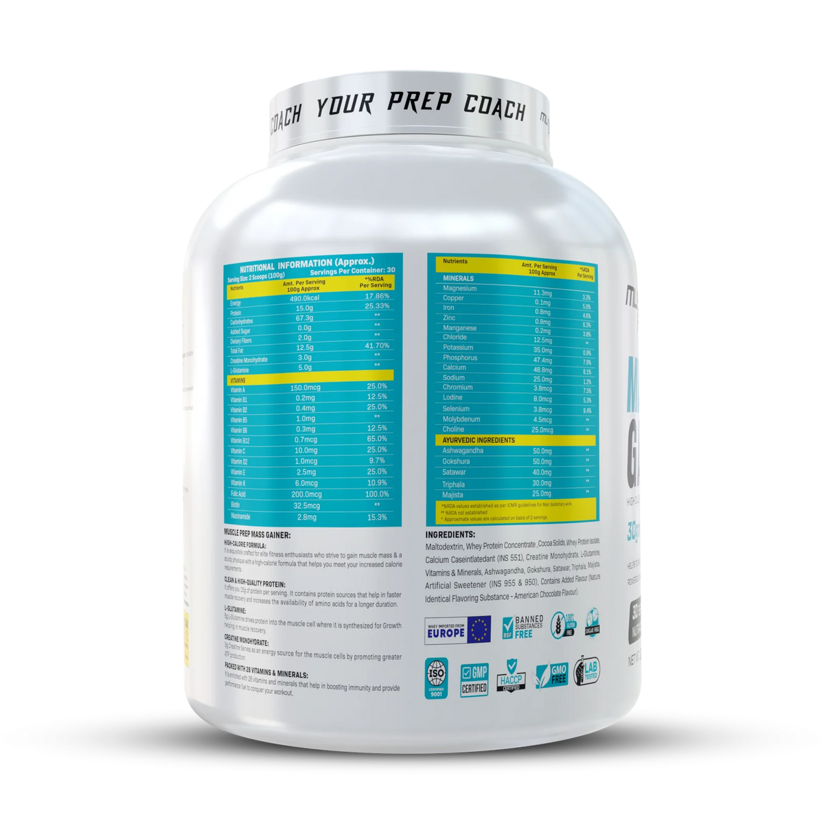 Muscle Prep Mass Gainer 3 Kg