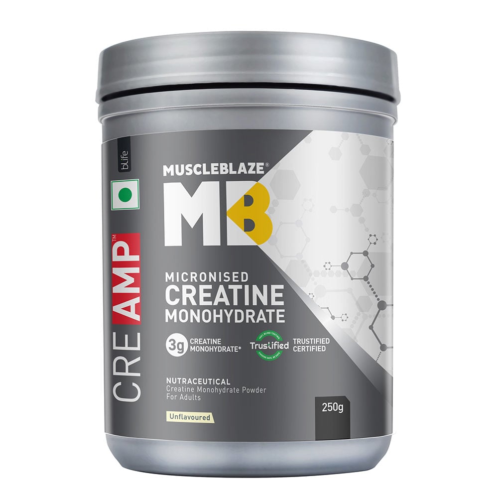 MuscleBlaze Creatine Monohydrate CreAMP, 250 g (0.55 lb)