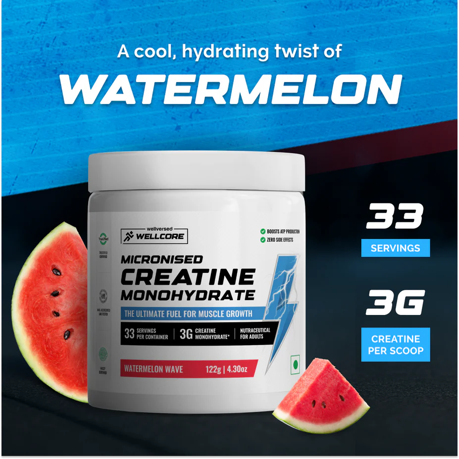 Wellcore - Pure Micronised Creatine Monohydrate Rapid Absorption | Enhanced Muscle Strength & Power | Fast Recovery | Increased Muscle Mass