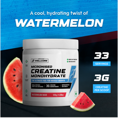 Wellcore - Pure Micronised Creatine Monohydrate Rapid Absorption | Enhanced Muscle Strength & Power | Fast Recovery | Increased Muscle Mass