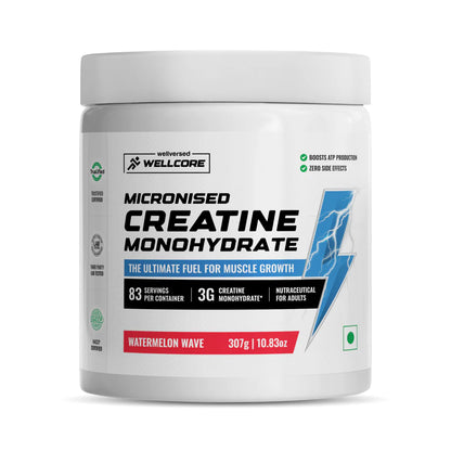 Wellcore - Pure Micronised Creatine Monohydrate Rapid Absorption | Enhanced Muscle Strength & Power | Fast Recovery | Increased Muscle Mass